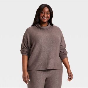 Universal Thread Women's Brown Mock Turtleneck Sweater